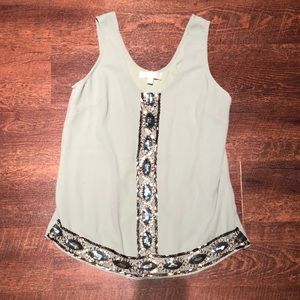 Beaded light green tank